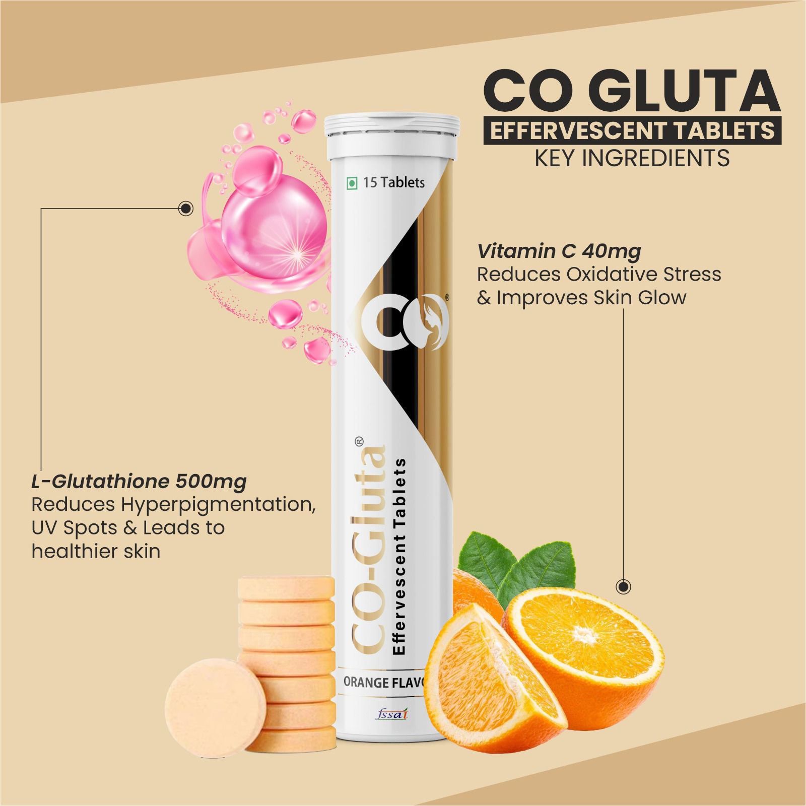 Co Gluta Effervescent Tablets -15 Tablets